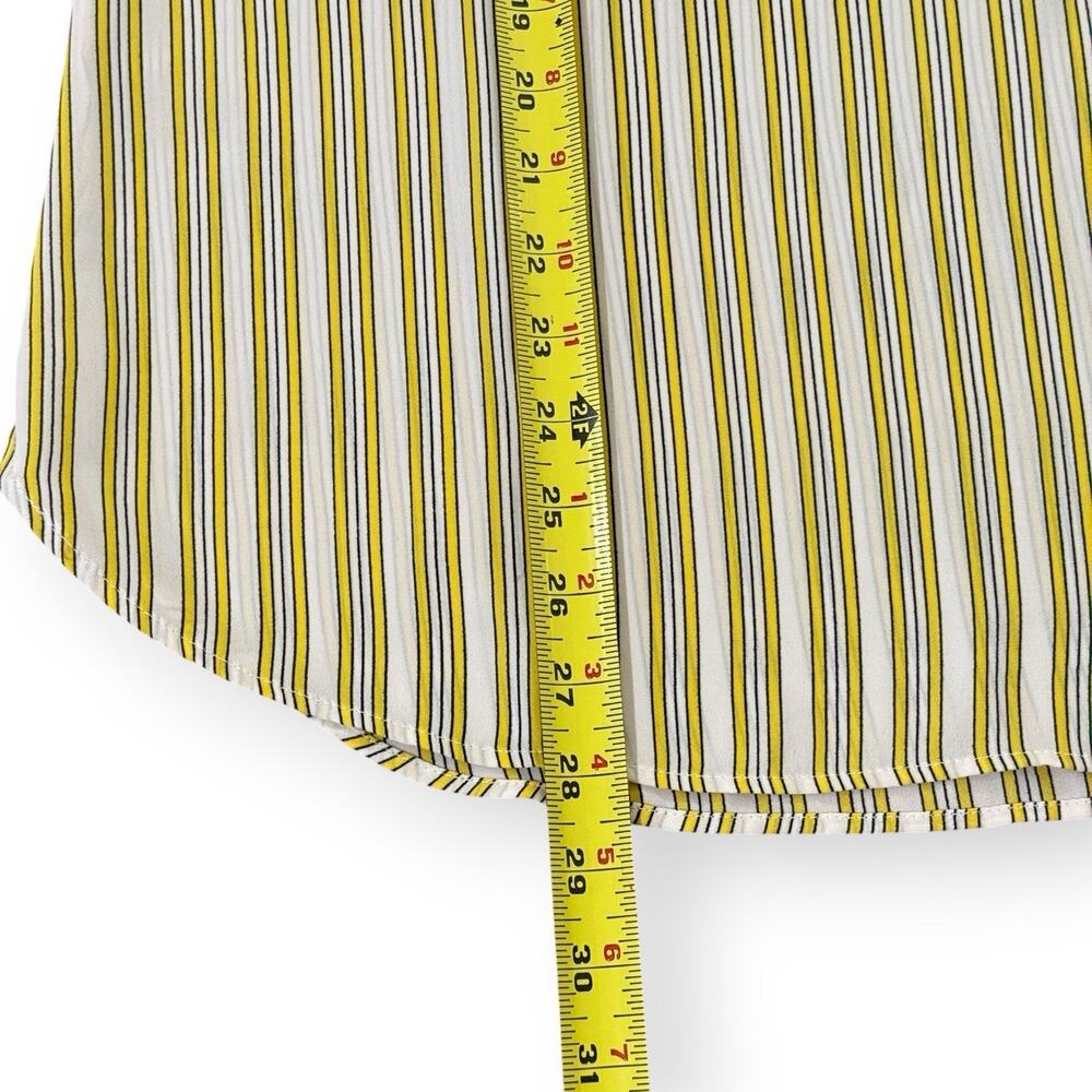 Talbots Yellow White Striped Popover Blouse S Lightweight Long Sleeve Tunic - Picture 8 of 8